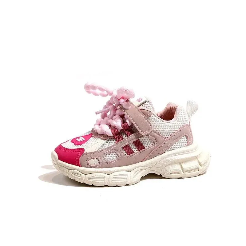 Children's Casual Shoes - Girls' Candy Color Heart Sneakers - TSS248