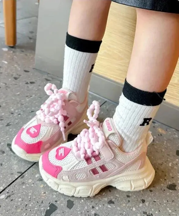 Children's Casual Shoes - Girls' Candy Color Heart Sneakers - TSS248