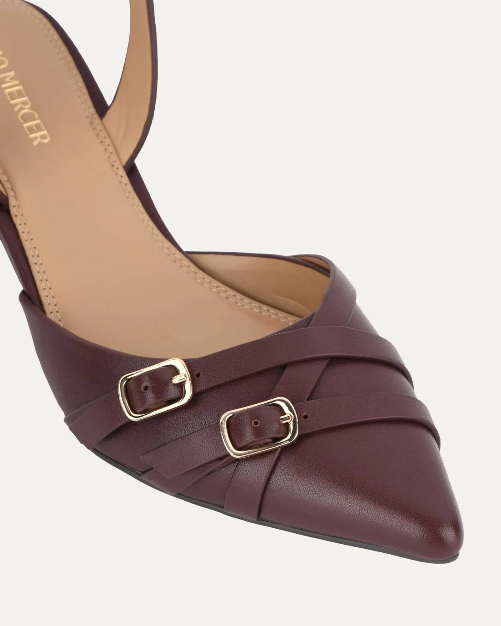 COBY LOW HEELS COCOA BROWN LEATHER