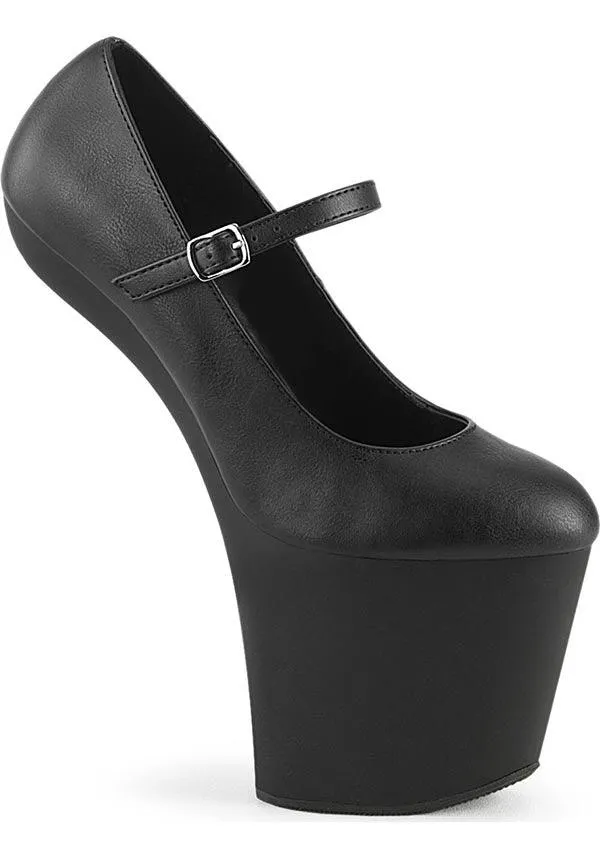 CRAZE-880 [Black Faux] | PLATFORM HEELS [PREORDER]