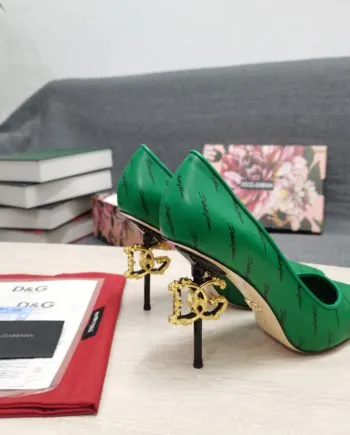 DolGa Nappa Pumps Green For Women DG Shoes