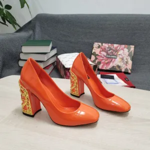 DolGa Nappa Pumps Orange For Women DG Shoes