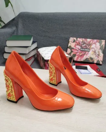 DolGa Nappa Pumps Orange For Women DG Shoes