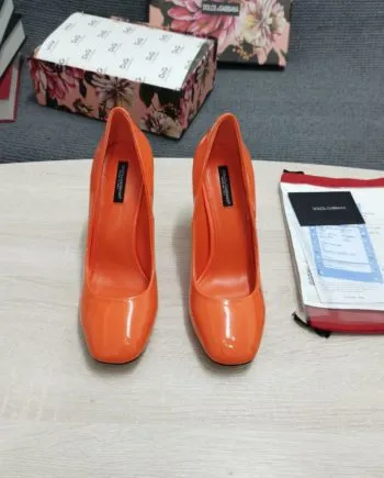 DolGa Nappa Pumps Orange For Women DG Shoes