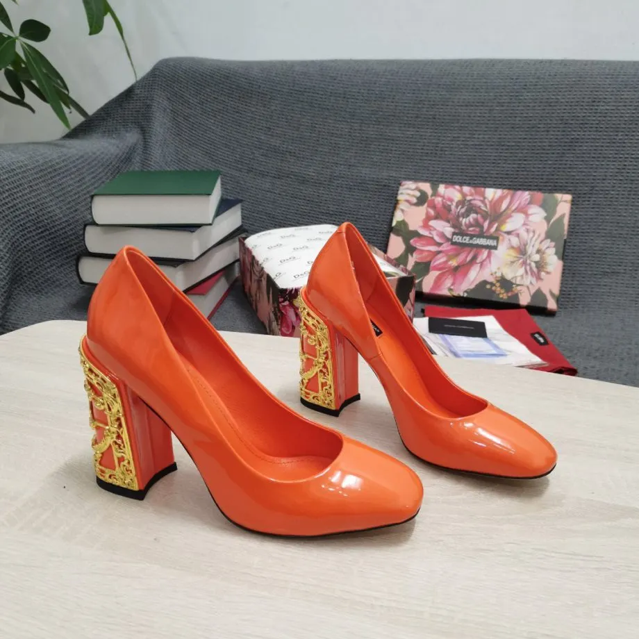 DolGa Nappa Pumps Orange For Women DG Shoes