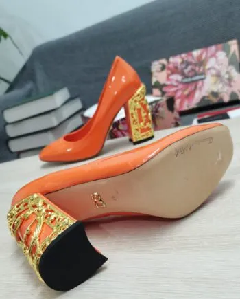 DolGa Nappa Pumps Orange For Women DG Shoes