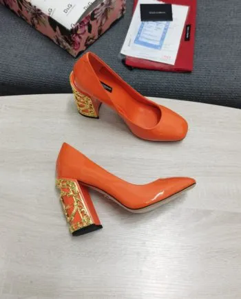 DolGa Nappa Pumps Orange For Women DG Shoes