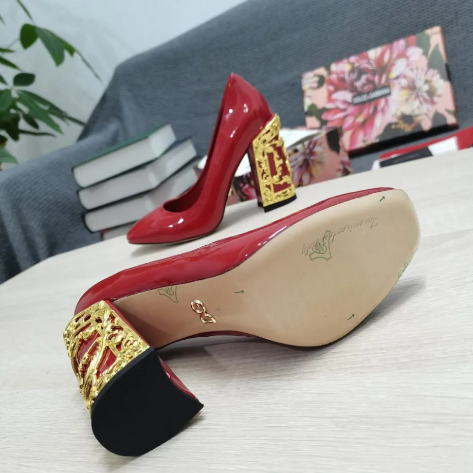 DolGa Nappa Pumps Red For Women DG Shoes