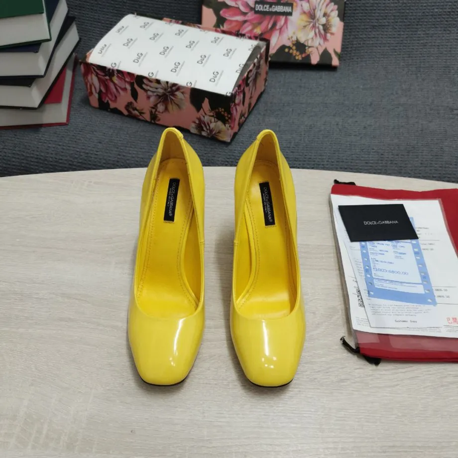 DolGa Nappa Pumps Yellow For Women DG Shoes