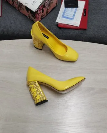 DolGa Nappa Pumps Yellow For Women DG Shoes