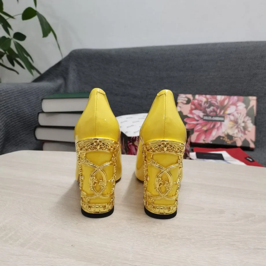 DolGa Nappa Pumps Yellow For Women DG Shoes