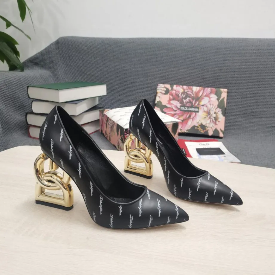 DolGa Patent Pumps With 3.5 Heel Black For Women DG Shoes