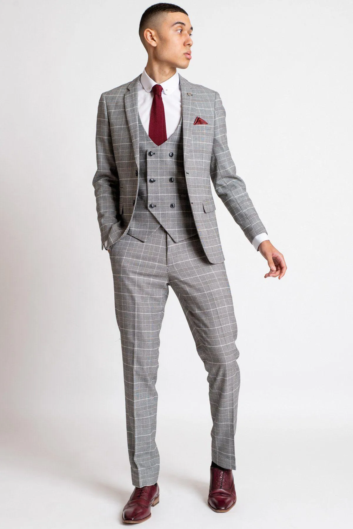 Doncaster Rovers Forward Billy Sharp in Ross Grey Check Suit