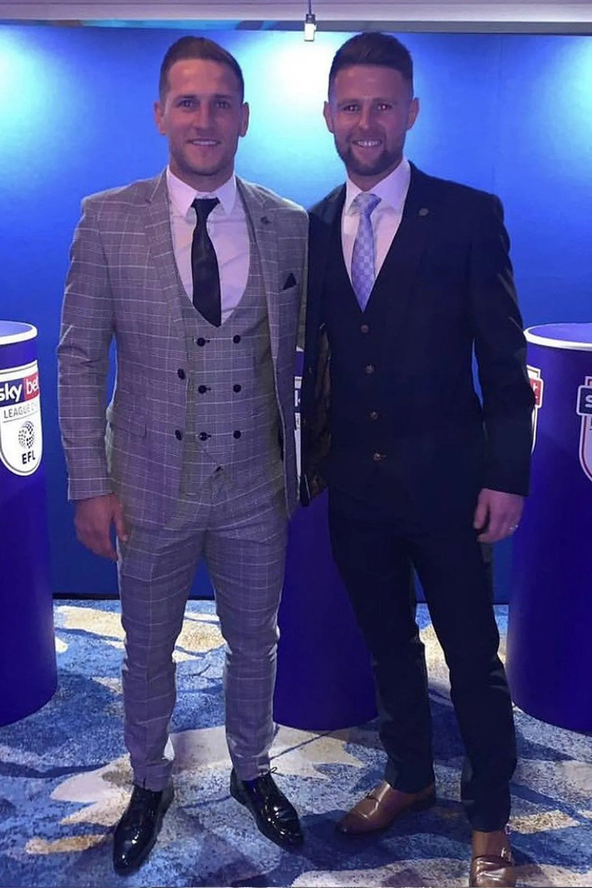 Doncaster Rovers Forward Billy Sharp in Ross Grey Check Suit