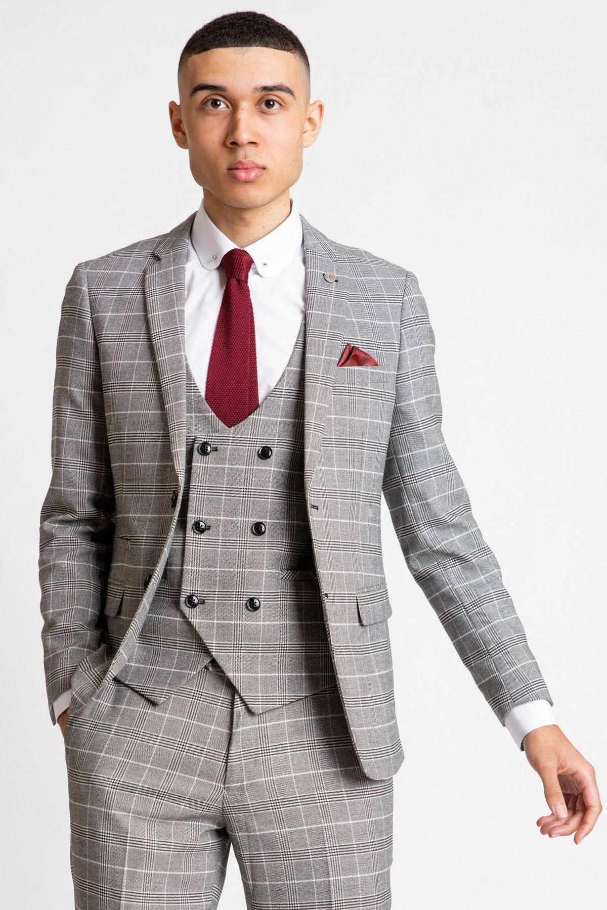 Doncaster Rovers Forward Billy Sharp in Ross Grey Check Suit