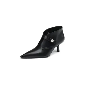 ElegantLuxe Cow Leather Pointed Toe High Heeled Boots