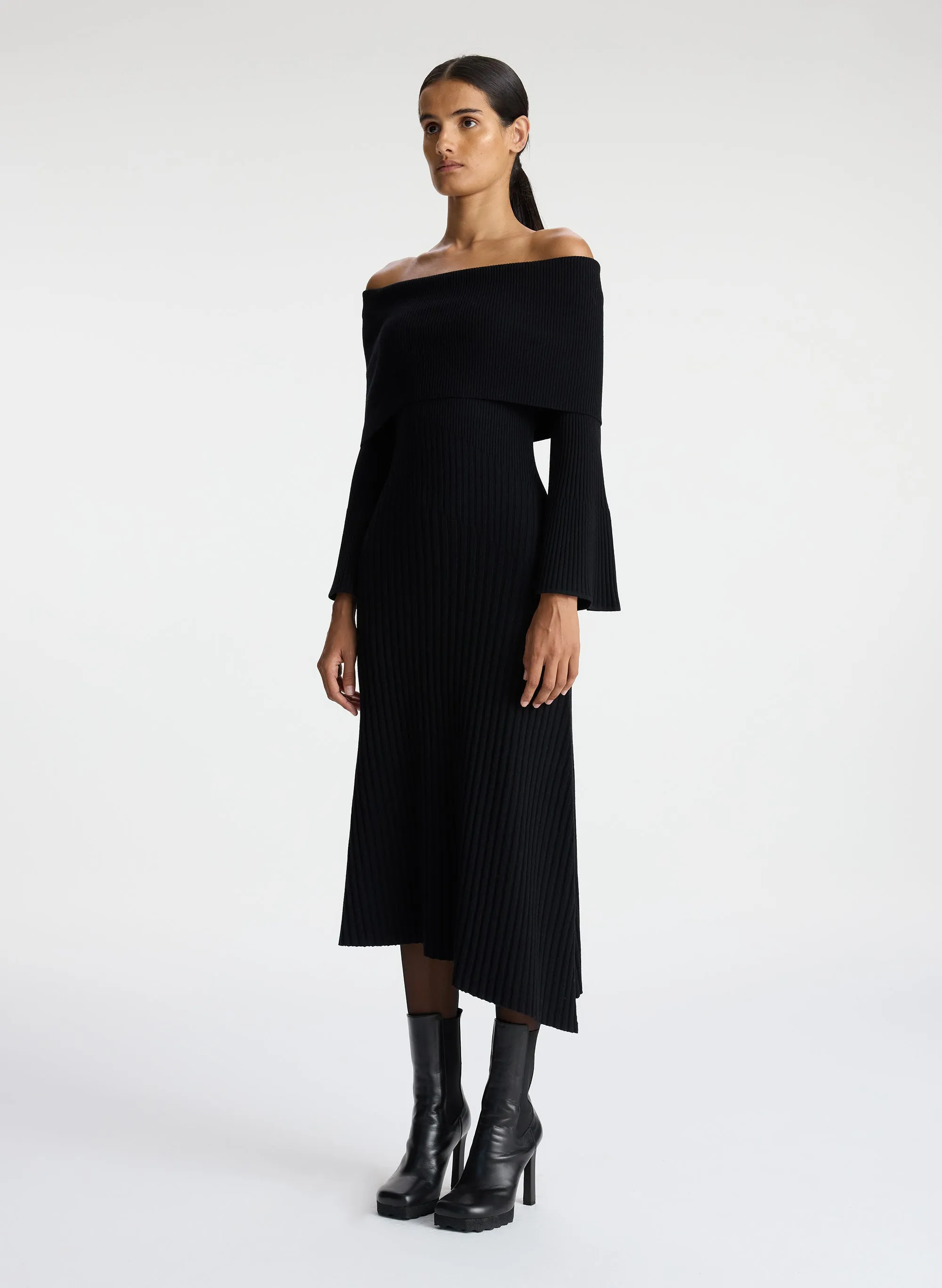 Eve Off Shoulder Wool Dress