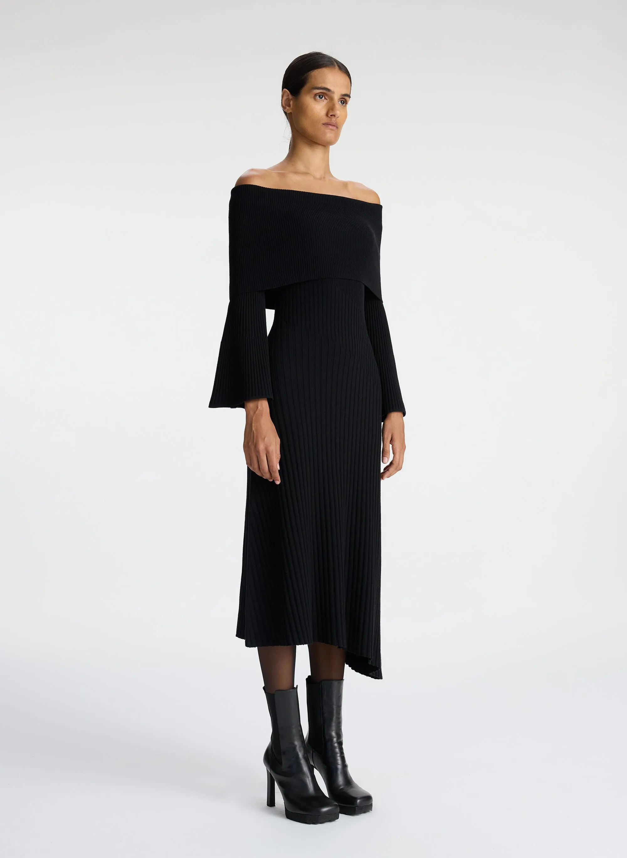 Eve Off Shoulder Wool Dress