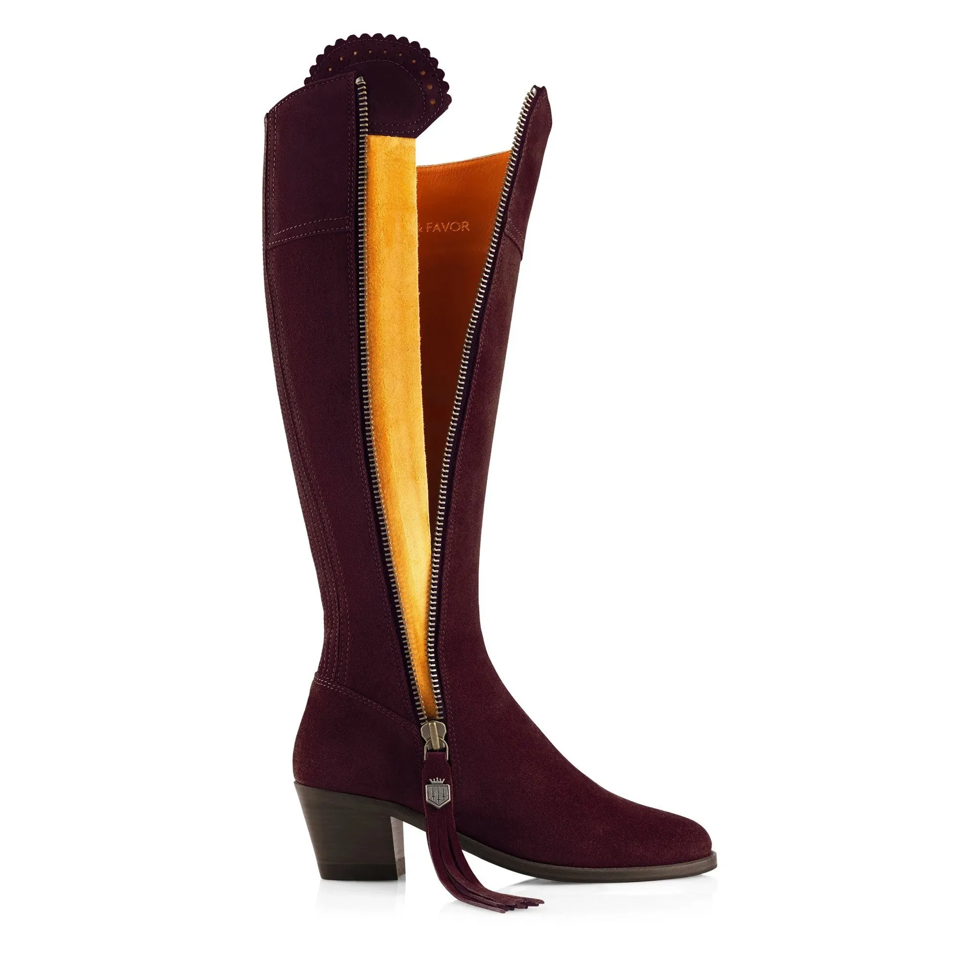 Fairfax & Favor Heeled Regina Boot - Plum