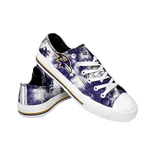 FOCO Baltimore Ravens NFL Womens Low Top Tie Dye Canvas Shoes - 9