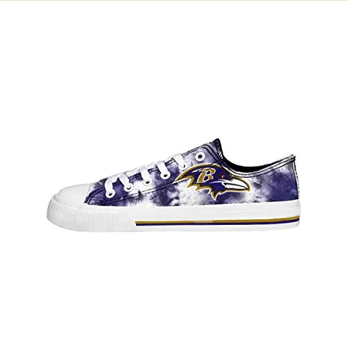 FOCO Baltimore Ravens NFL Womens Low Top Tie Dye Canvas Shoes - 9