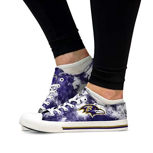 FOCO Baltimore Ravens NFL Womens Low Top Tie Dye Canvas Shoes - 9