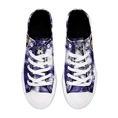 FOCO Baltimore Ravens NFL Womens Low Top Tie Dye Canvas Shoes - 9