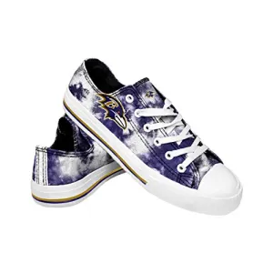 FOCO Baltimore Ravens NFL Womens Low Top Tie Dye Canvas Shoes - 9