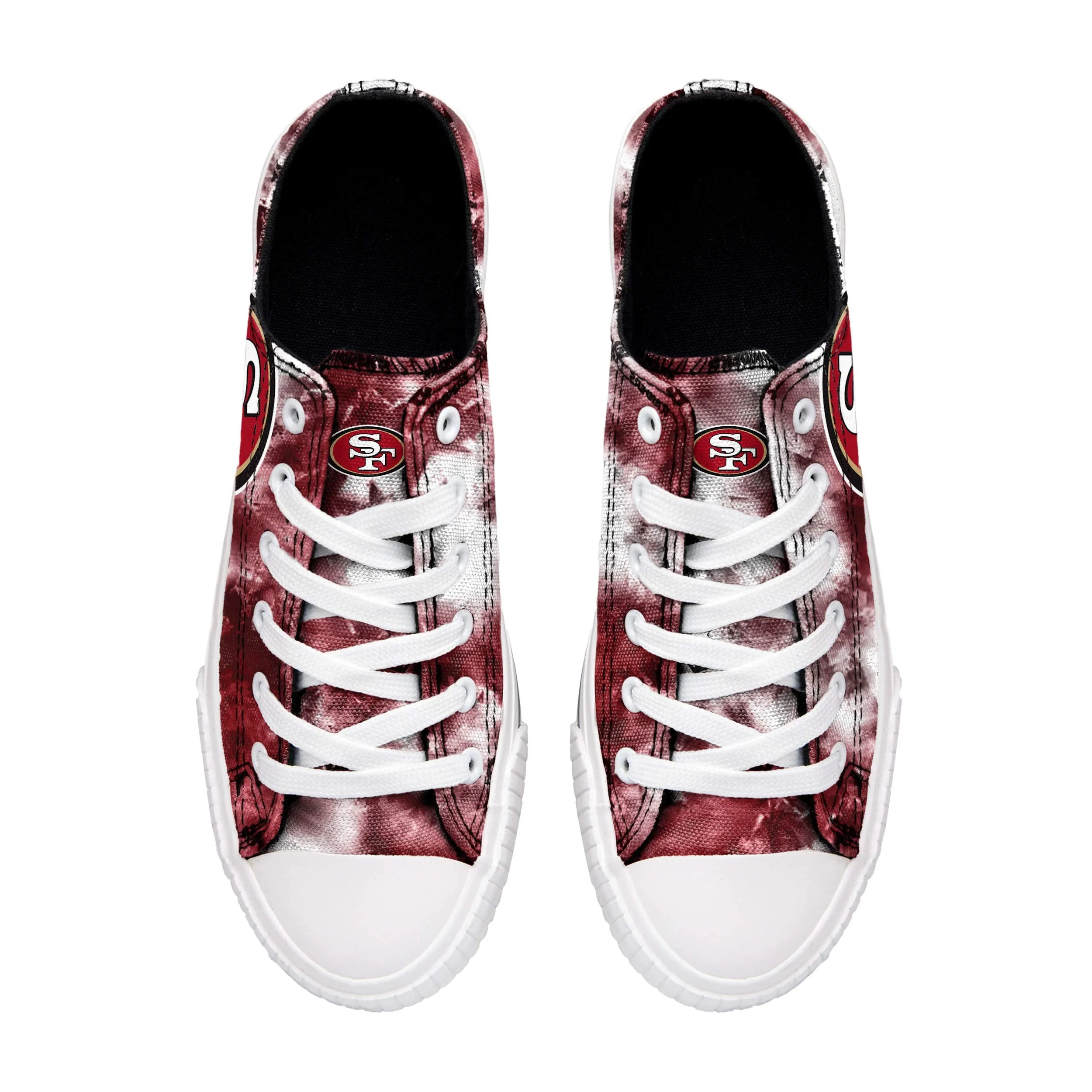 FOCO San Francisco 49ers NFL Womens Low Top Tie Dye Canvas Shoes - 7