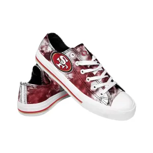 FOCO San Francisco 49ers NFL Womens Low Top Tie Dye Canvas Shoes - 7