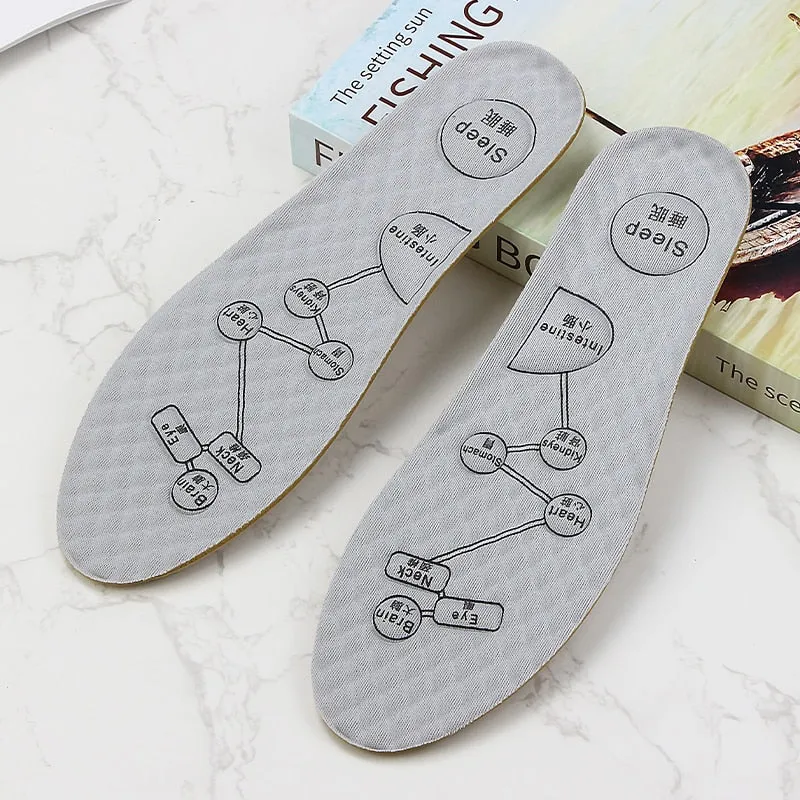 Foot Acupressure Insole Men Women Soft Breathable Sports Cushion Inserts Sweat-absorbing Deodorant Orthopedic Shoe Sole