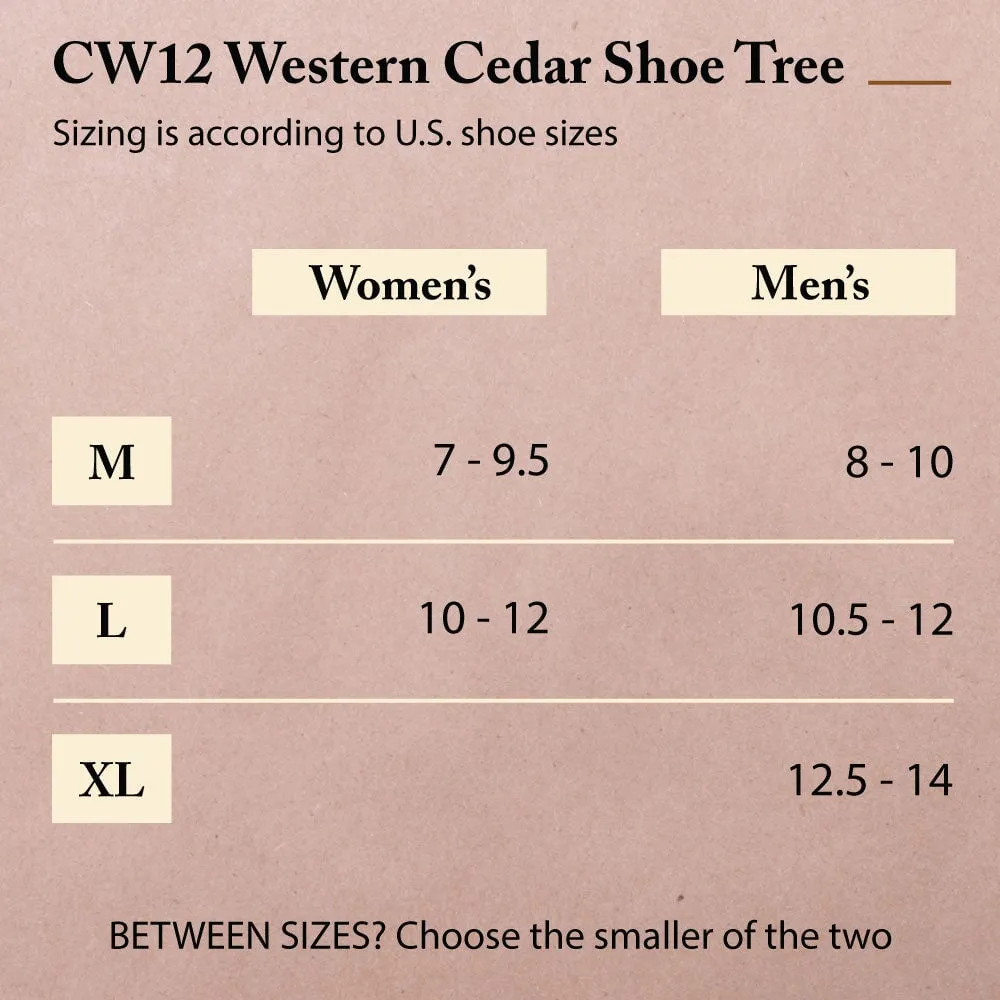 FootFitter Western Cedar Boot Tree - Shoe Trees for Western Cowboy Style Boots - CW12