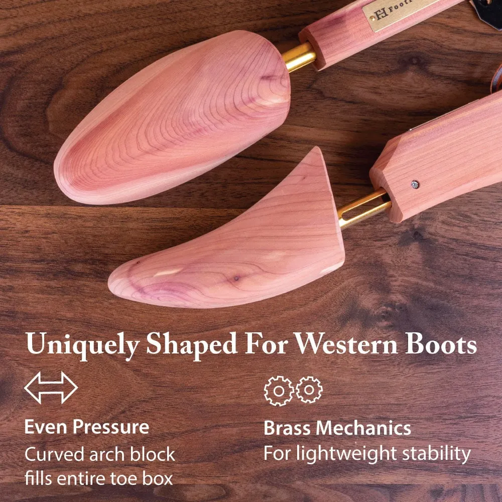 FootFitter Western Cedar Boot Tree - Shoe Trees for Western Cowboy Style Boots - CW12