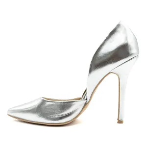 Glamorous Pump High-Heel Shoes Leather Silver Colour For Women