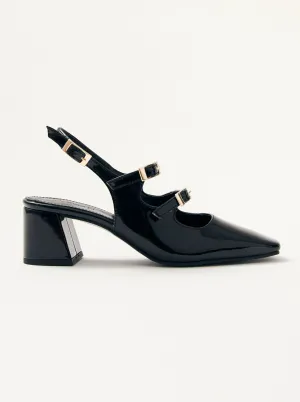 Hanna Onix Black Vegan Leather Pumps