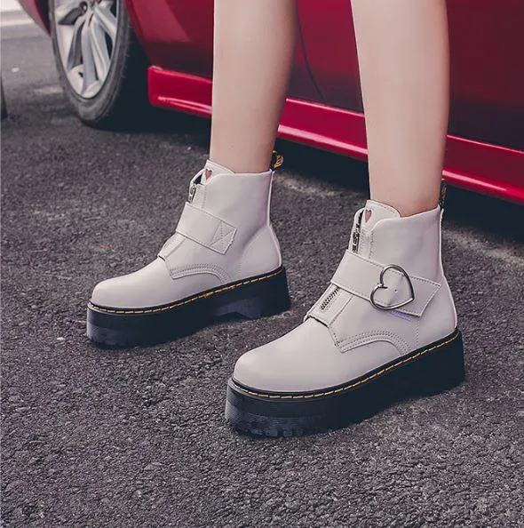 Harajuku Pink Heart Boots