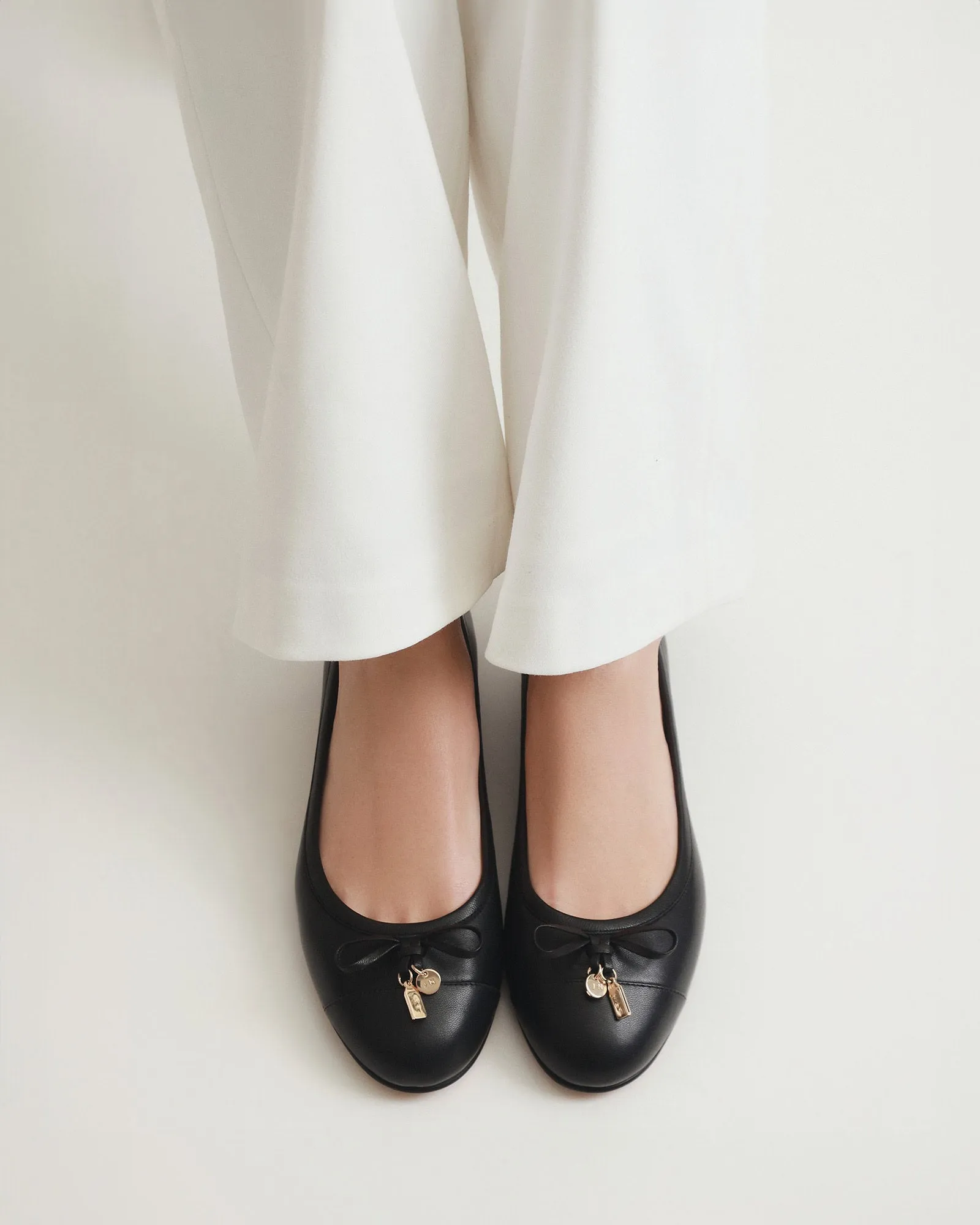 HERMIONE DRESS FLATS BLACK LEATHER