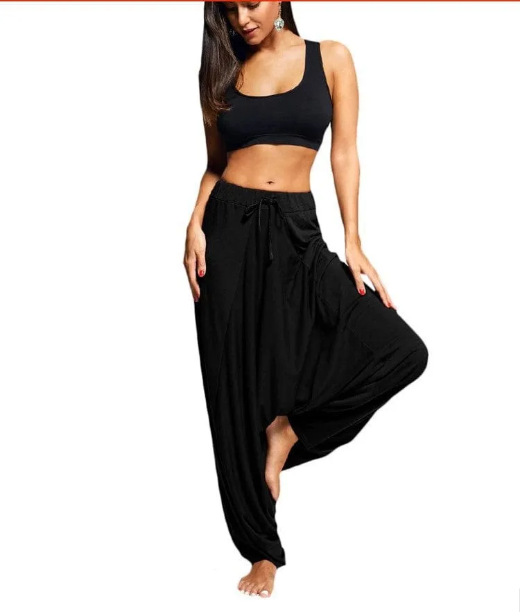 High Waist Drawstring Harem Pants