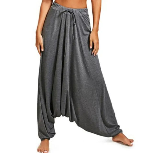 High Waist Drawstring Harem Pants