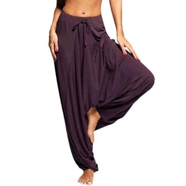 High Waist Drawstring Harem Pants