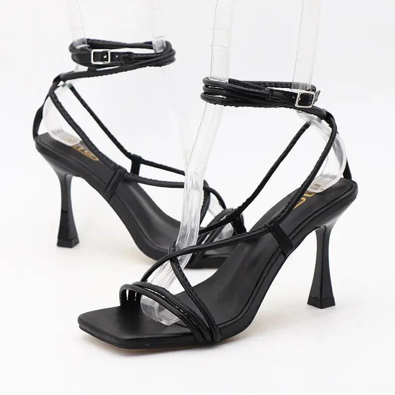 Hnzxzm Designer Sexy High Heeled Sandals New cross-strap Fashion Catwalk Strange Sandals Summer Women's Shoes Party Dress Shoes