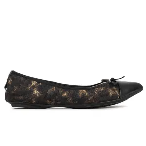 HOLLY Ballet Flat Shoes - Black Animal