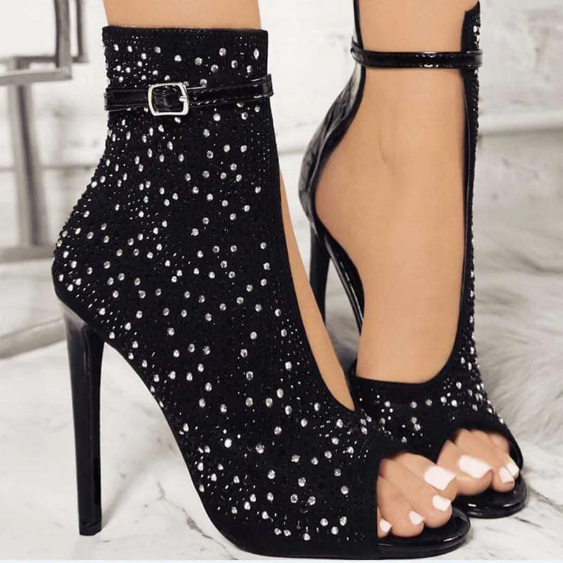 Hot Drill With Stiletto Heel Diamond sandals