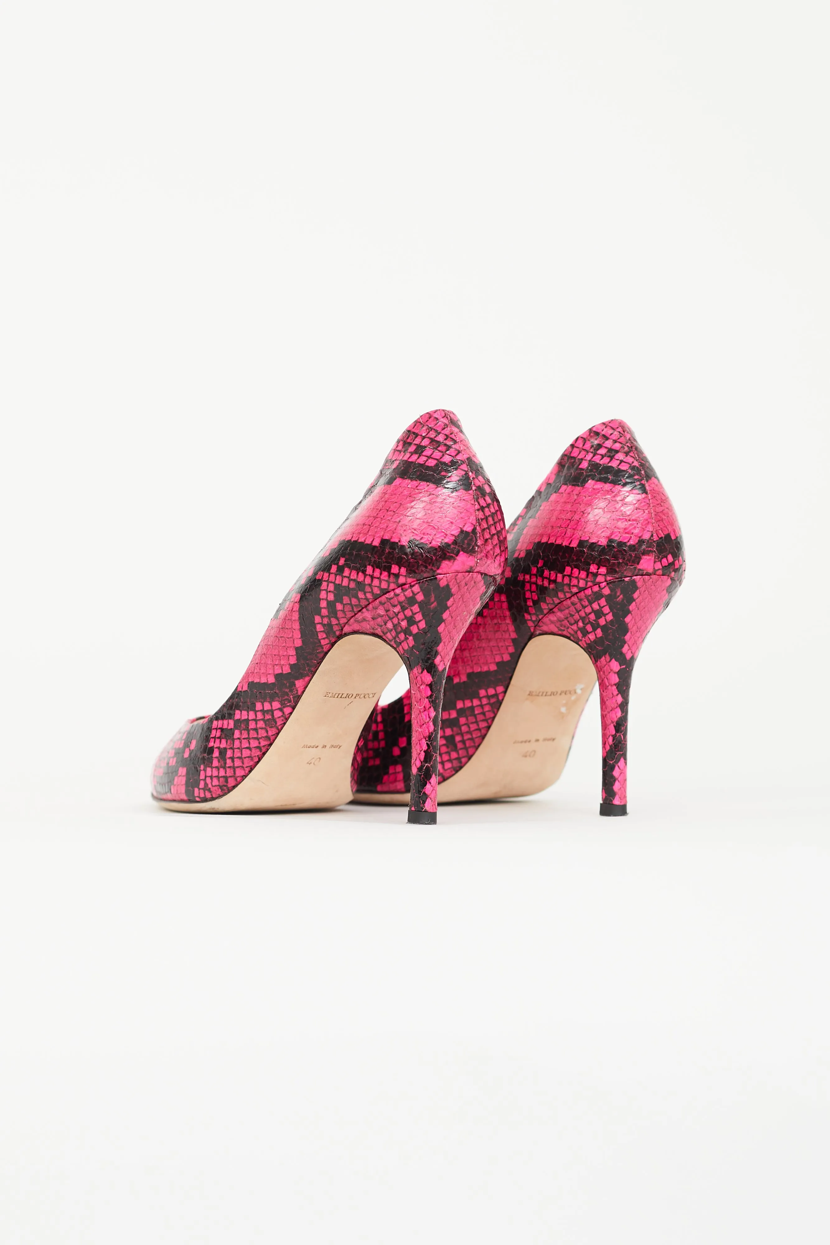 Hot Pink & Black Embossed Textured Pump