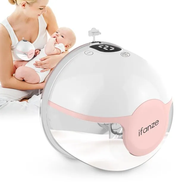 ifanze Electric Breast Pump, Wearable Breast Pump Comes with 21/24 mm Flange, Ultra-Quiet Pain-Free Hans Free Breast Pump With 3 Mode And 9 Levels - White