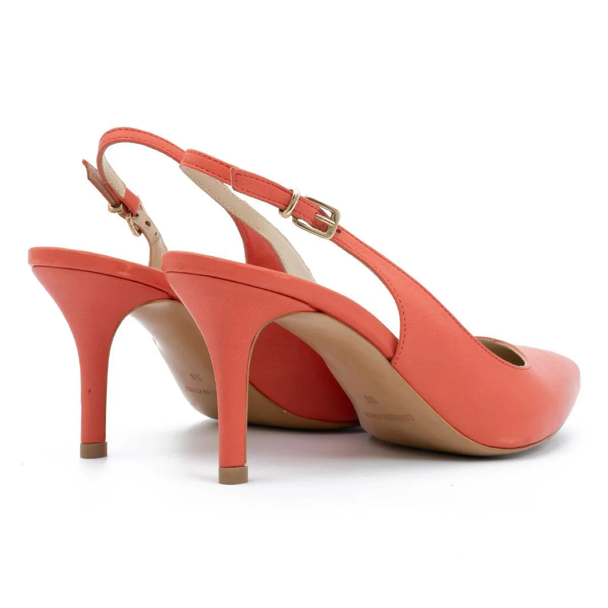 Impo Pump High-Heel Shoes Leather Orange Colour For Women