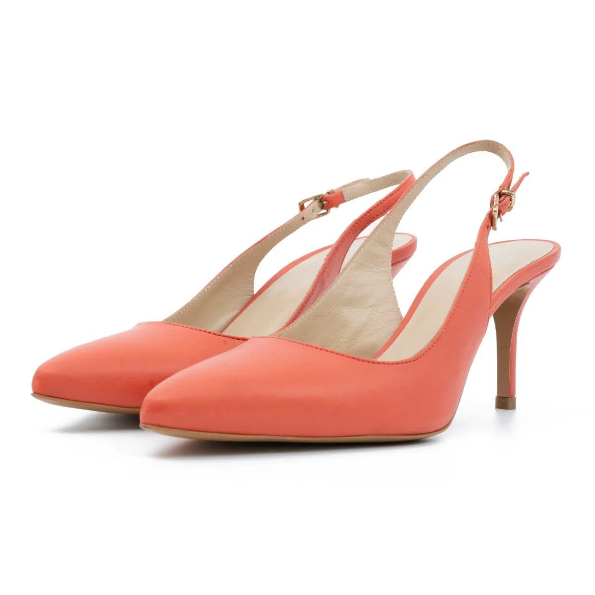 Impo Pump High-Heel Shoes Leather Orange Colour For Women