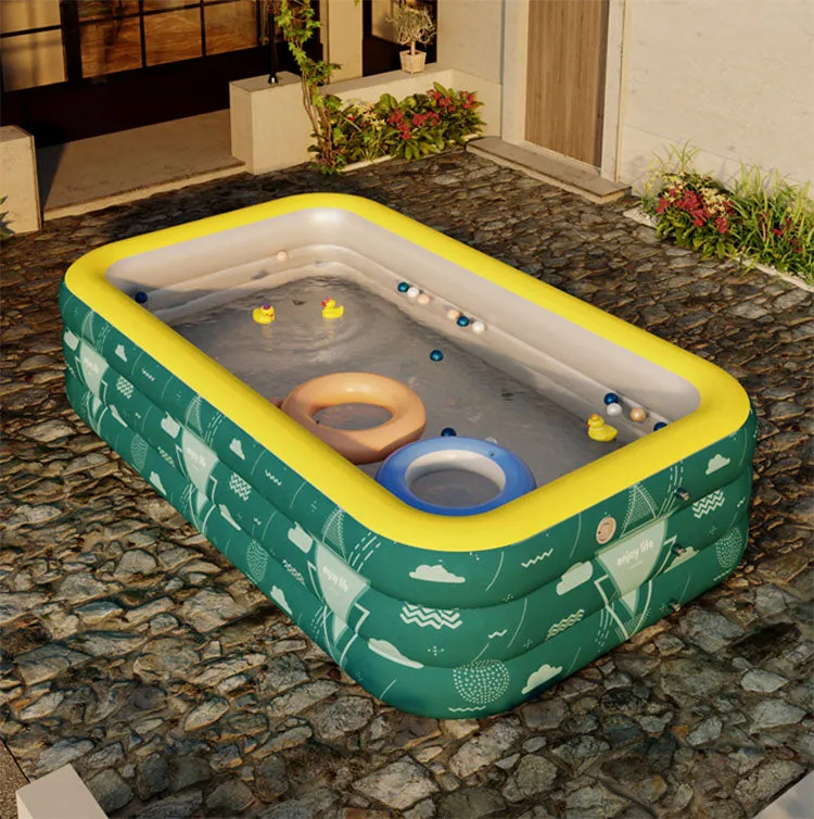 Inflatable Bathtub Kids Rectangular Swimming Pool 210x145cm