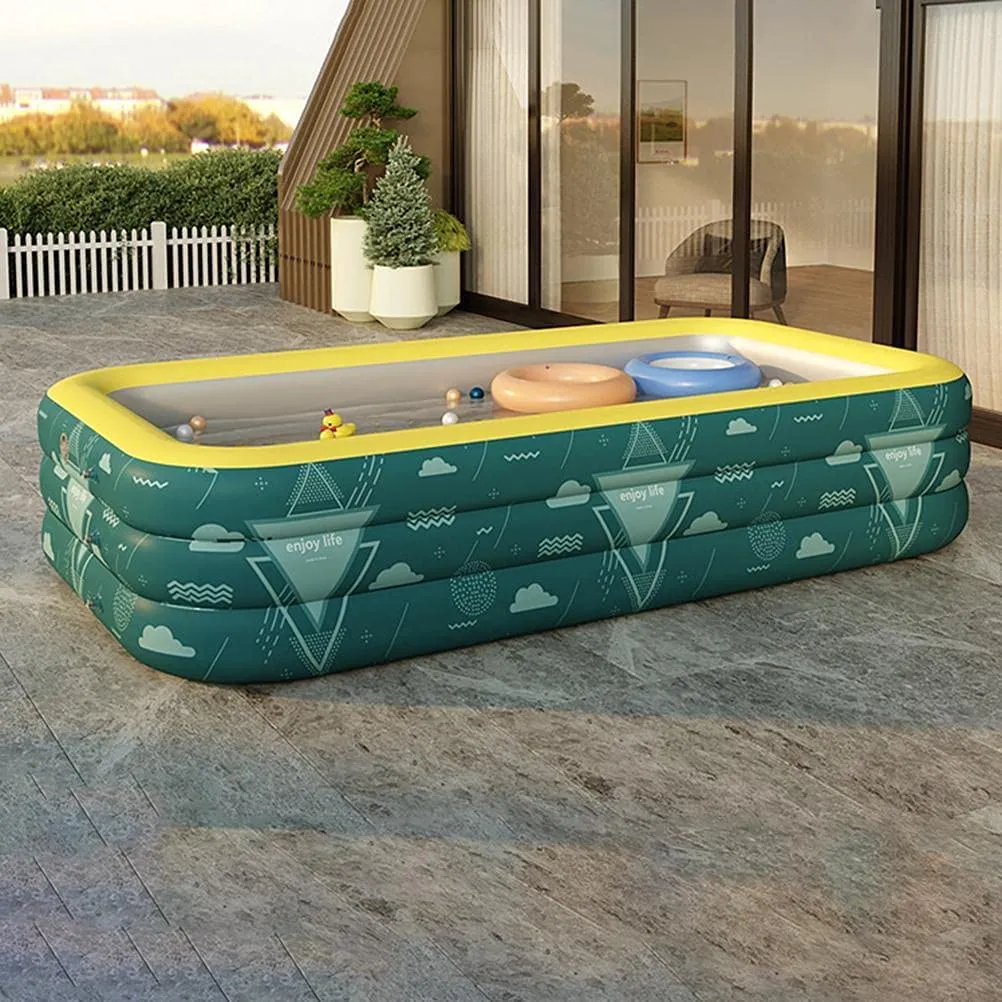 Inflatable Bathtub Kids Rectangular Swimming Pool 210x145cm