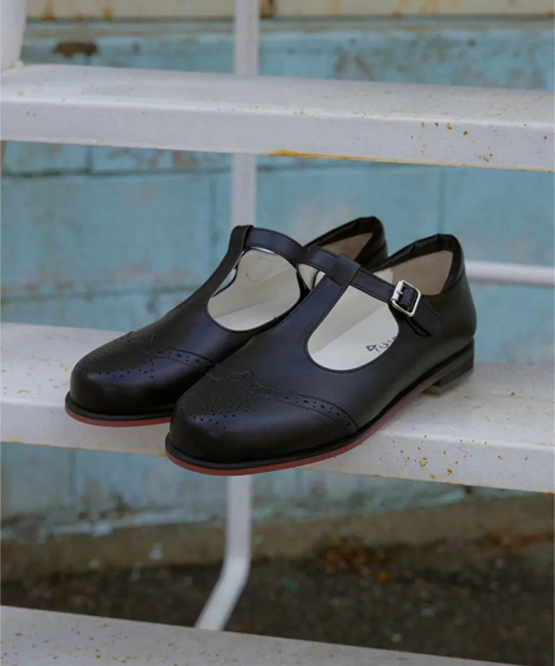 KANDINI T-Strap Maryjane Loafer - Black